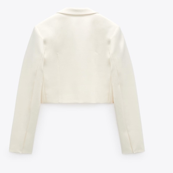 NWT ZARA Cropped Blazer White XXL Blogger’s Fav - Picture 9 of 11